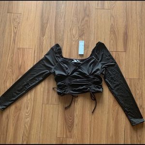Side ruched crop top